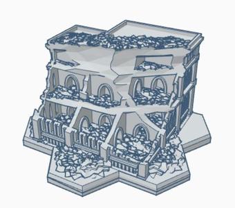 Gothic Ruined Building with Hex Base 69 GRHB069