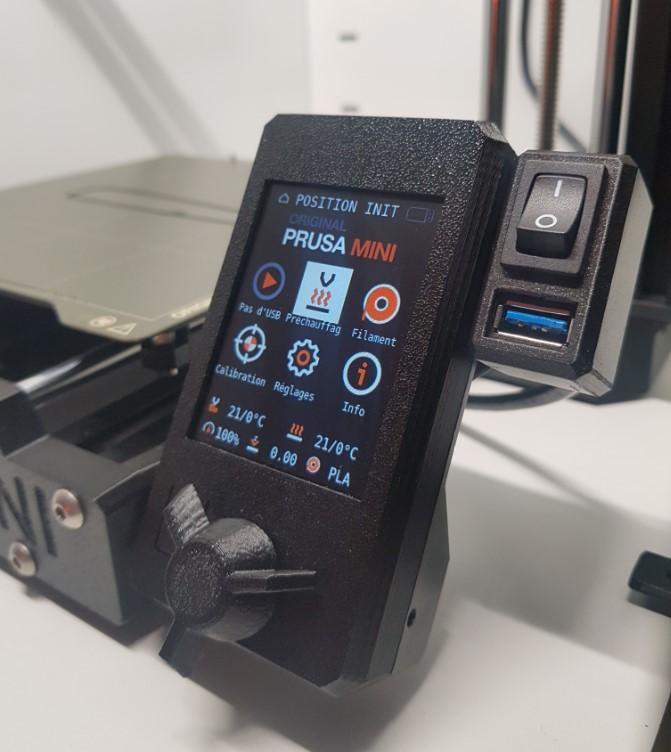 Prusa Mini LCD Back Cover + Extension USB&Switch