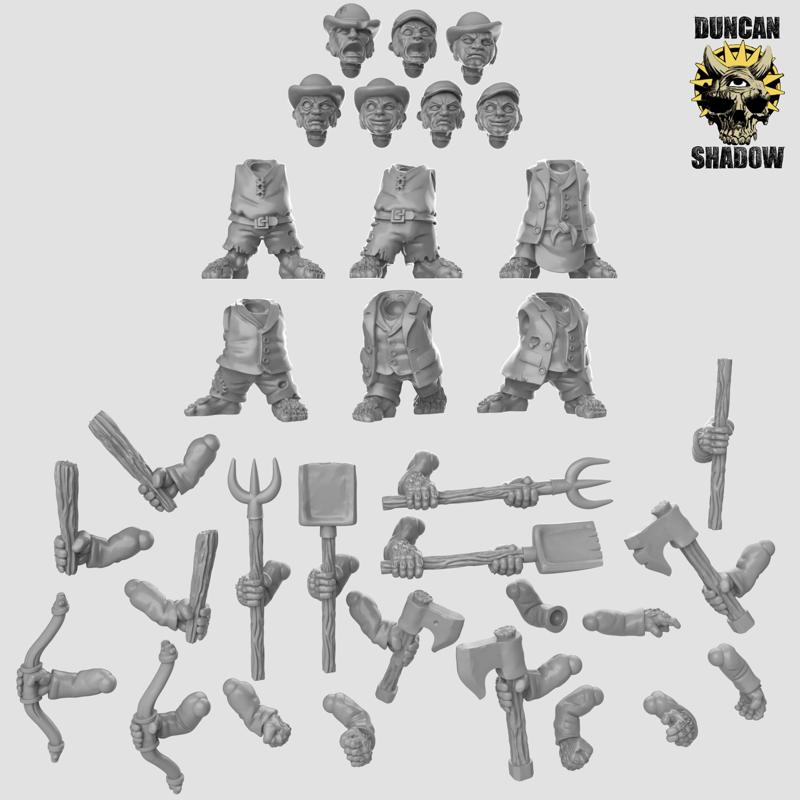 Halfling Rabble Multipart Kit (Pre Supported) (S)
