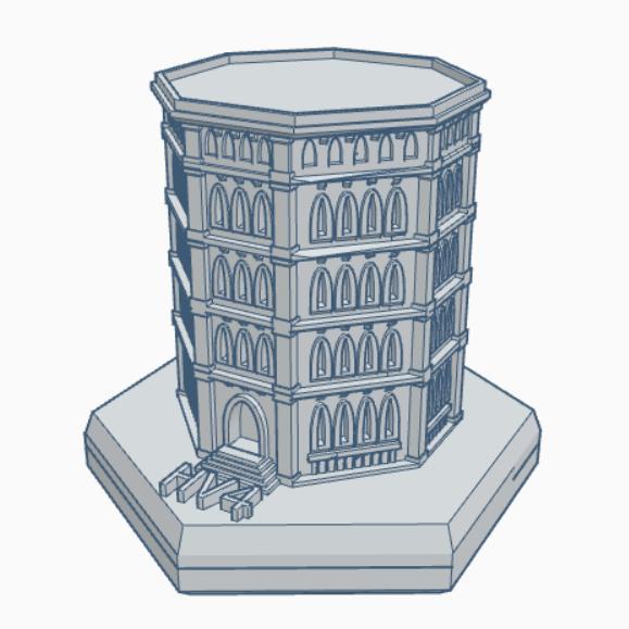 Gothic Building HMSG127 Hex Map Scale