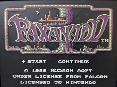 Faxanadu NES Title Screen
