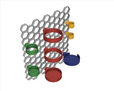 Cylindrical Item Holders for Honeycomb Wall | HSW