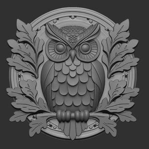 Majestic Owl Emblem - 3D Printable Wall Art & Pendant