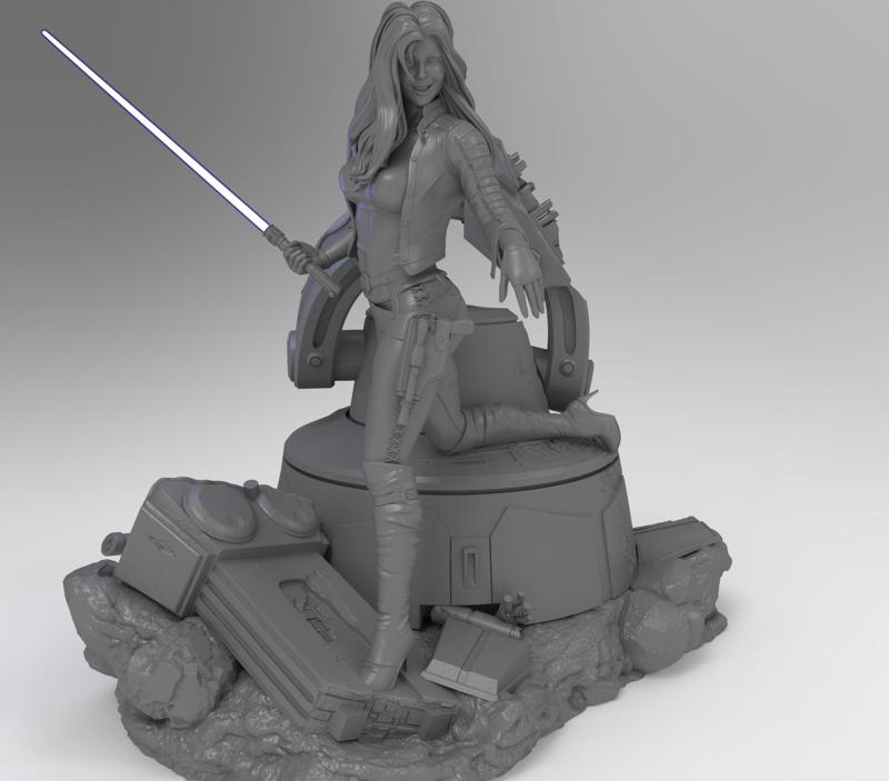 Mara jade Pin-up slashed AT-AT leg