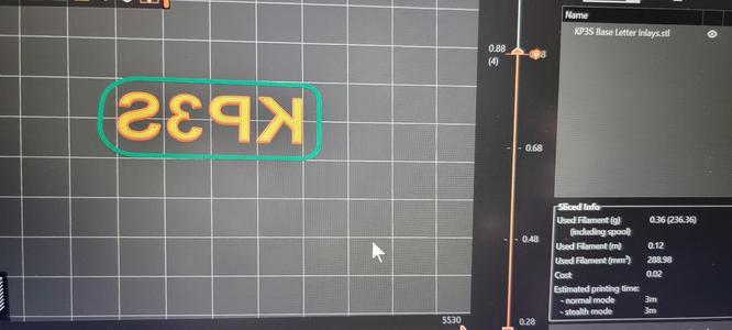 KP3S Base Letter Inlays