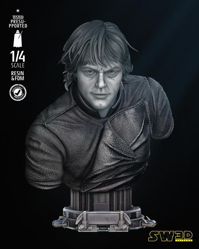LUKE SKYWALKER BUST PORTRAIT - TESTED AND READY FOR 3D PRINTING