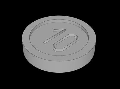 Lego Compatible (70501a.dat) Minifig Coin with "10" Sans-serif Type
