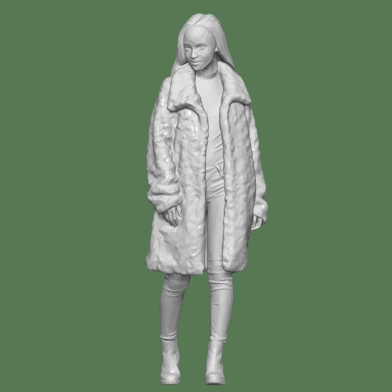 GIRL WALKING COAT FOR DIORAMA PEOPLE CHARACTER