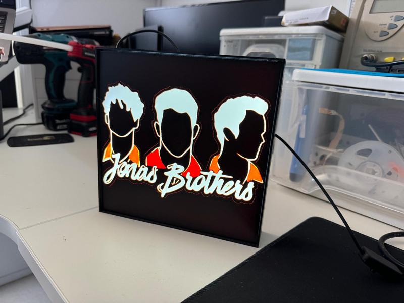 Jonas Brothers Logo Light Box for USB or 12v LED Lighting