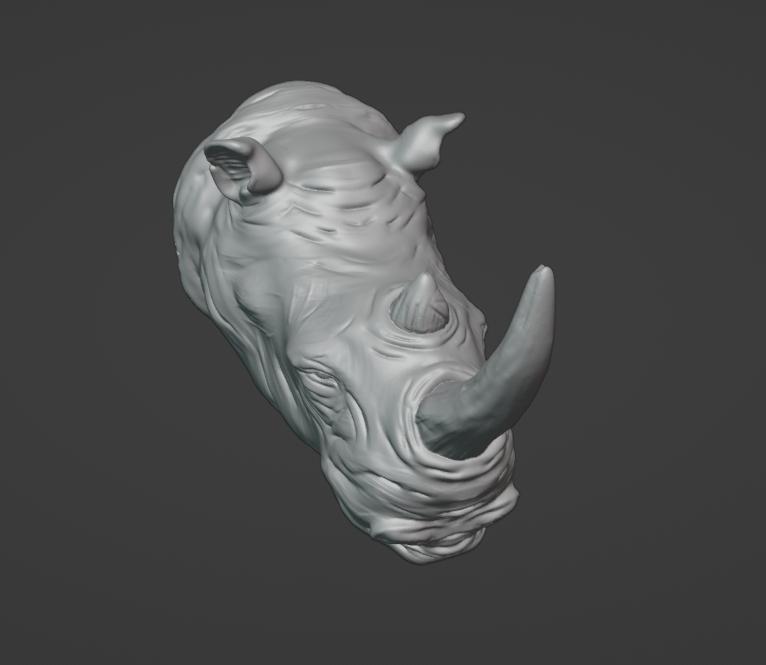 Rhinoceros head, stl rhinoceros head sculpture