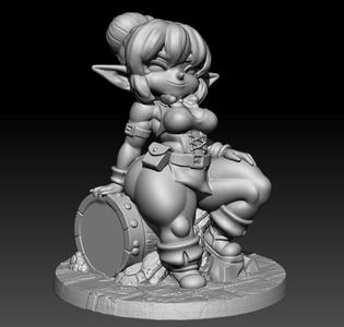Supportless Goblin pin-up! Barrel girl