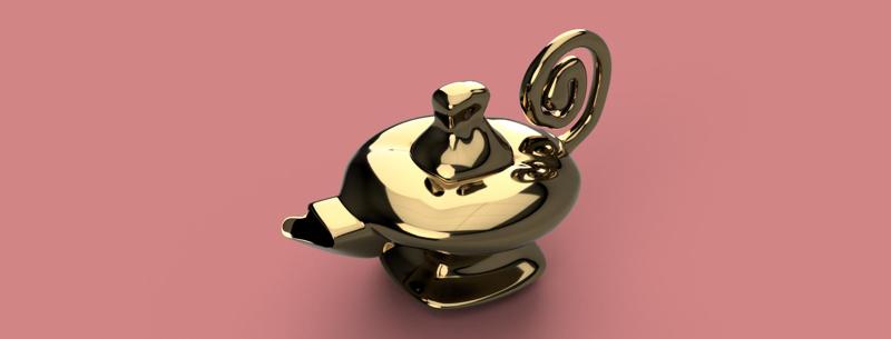 vessel vase magic aladdin lamp for gin for magic ritual for 3d-print or cnc