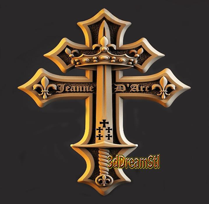 Cross of Lorraine  STL model, CNC router engraver, artcam, Aspire, cnc files, wood, art, wall decor, CNC