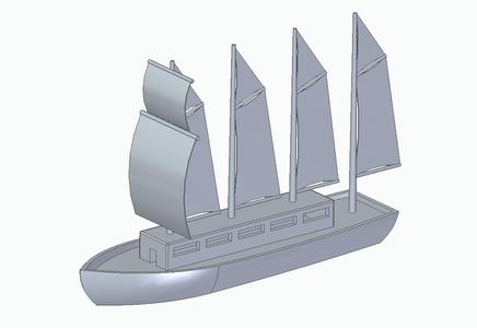 Four-masted sailboat