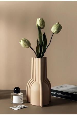 Moderna maceta de mesa amarilla Morandi, maceta abstracta,