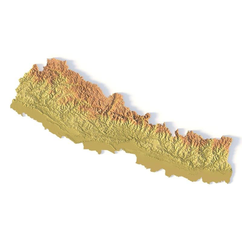 Nepal Topographic Map – 3D Model for 3D Printing & CNC Carving