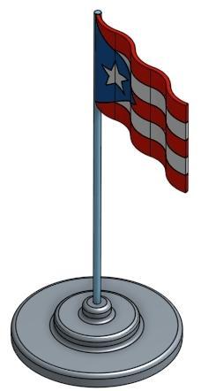 Puerto Rican Waving Flag