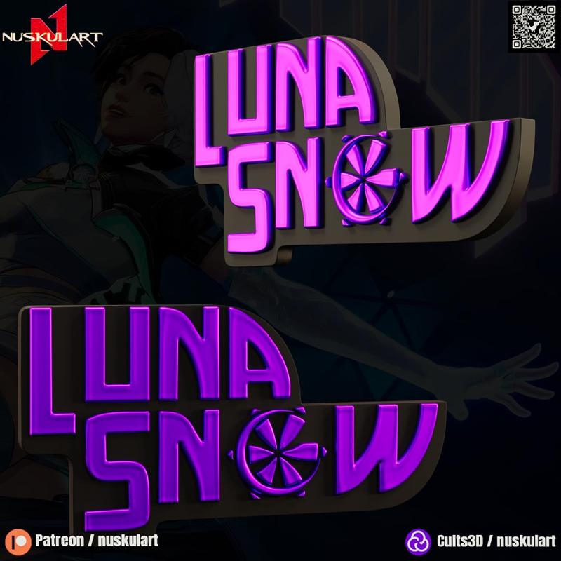 Luna Snow - Marvel Rivals - Logo Sign -  Stl - Obj - Ztl