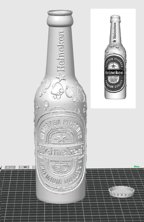 Heineken Bottle + cap lithophane