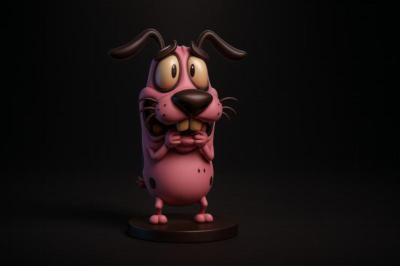 Courage the Cowardly Dog Figurine – Cartoon Style Collectible