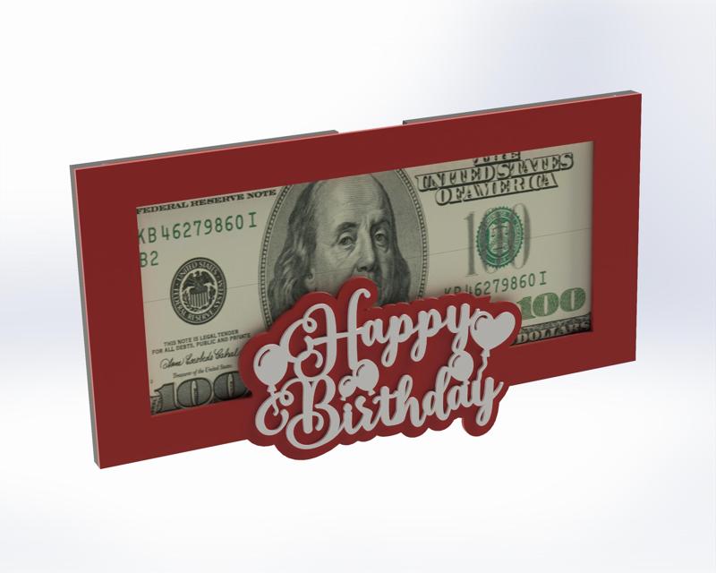 Birthday Gift - Money Holder with text "Happy Birthday "
