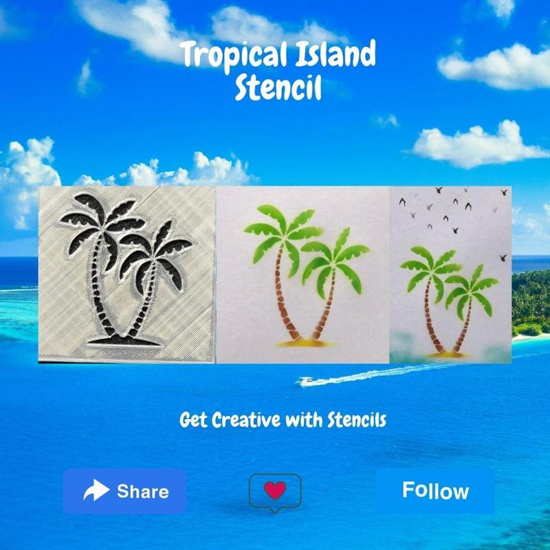 Tropical Island Stencil