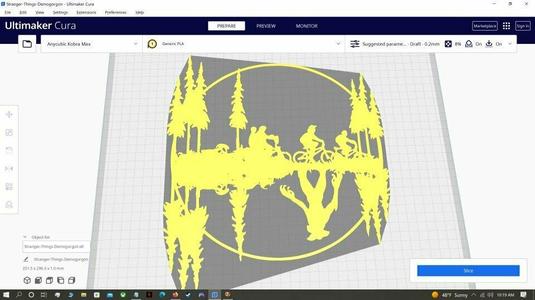 2D Silhouette/Stencil Stranger Things Upsidedown