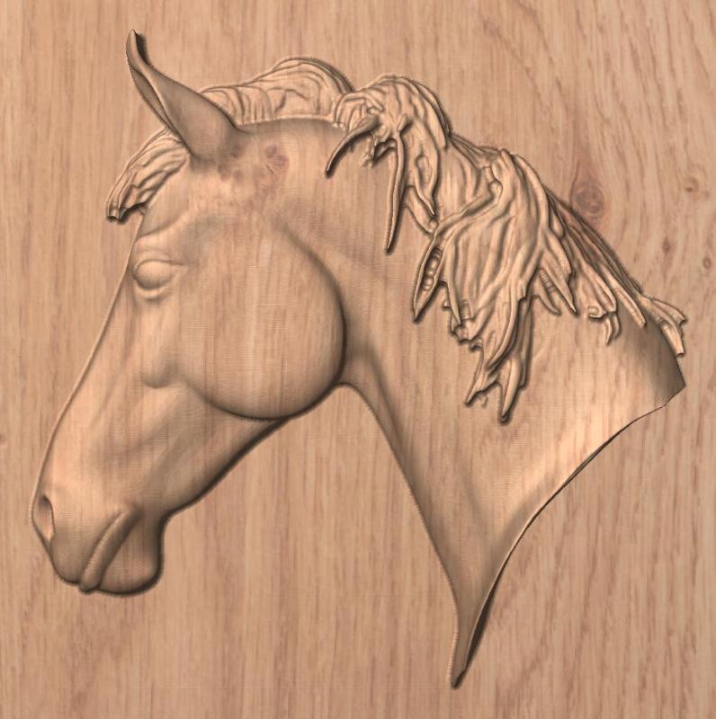Horse – CNC Relief STL (Wood Carving Model)