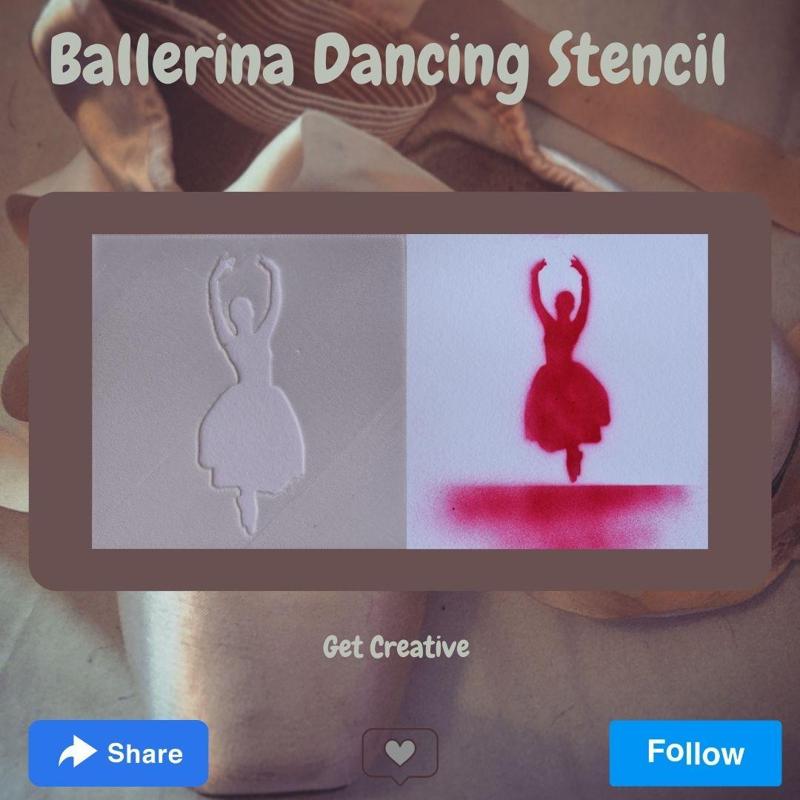 Ballerina Dancing Stencil