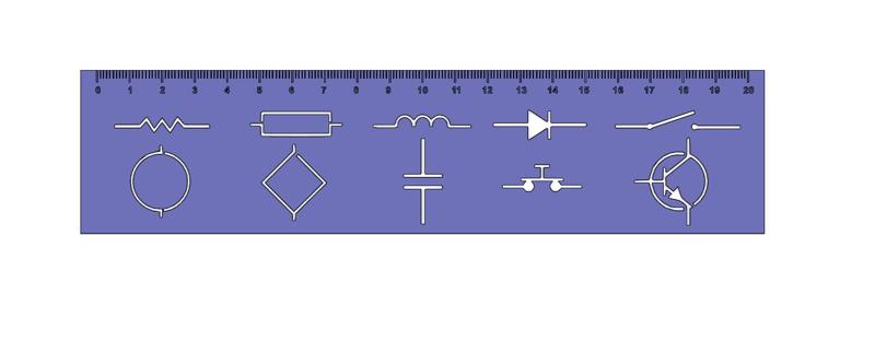 Electronic symbol ruler/pocket schematic maker