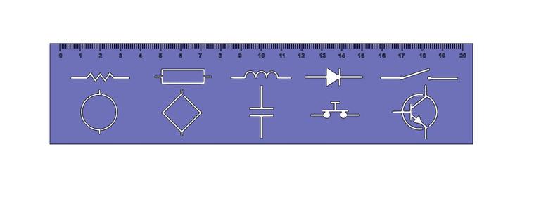 Electronic symbol ruler/pocket schematic maker