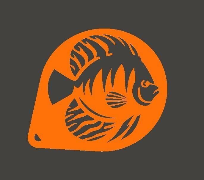 Ornamental Fish Discus Stencil 3