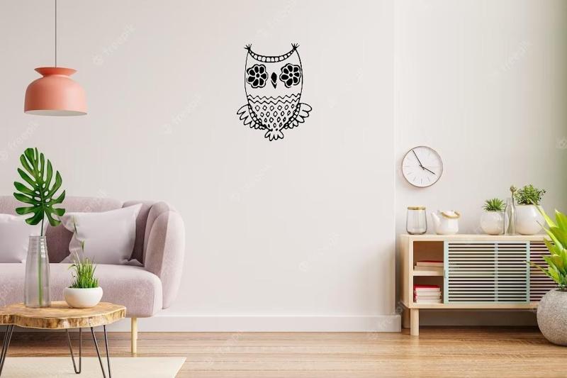 OWL OWL 2D WALL ART STENCIL - V4 - STL+SVG