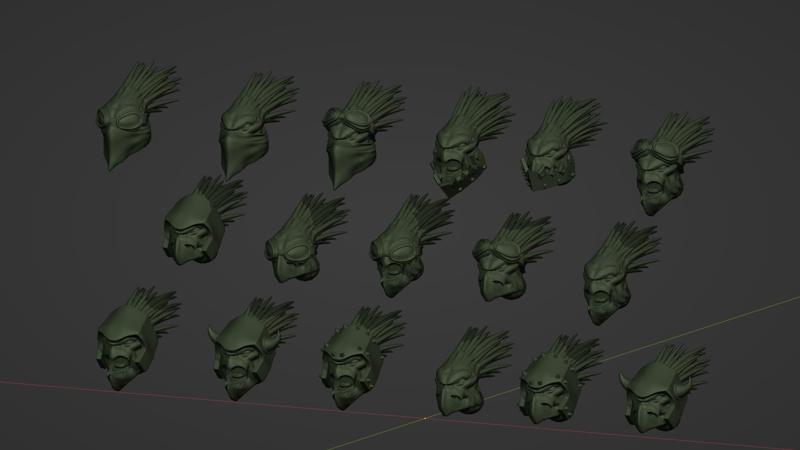 Cannibal Chicken Short Quilled Barbarian Heads