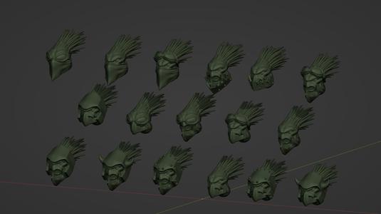 Cannibal Chicken Short Quilled Barbarian Heads