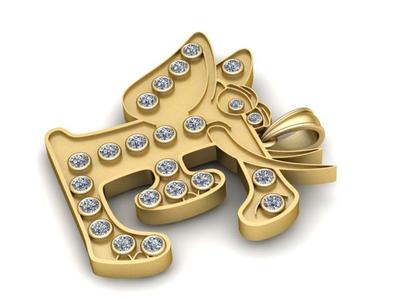 EInitial Pendant  3D printable model