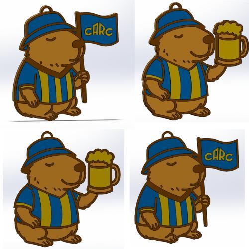 Capibara keychains x2 Rosario Central