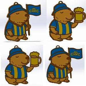Capibara keychains x2 Rosario Central