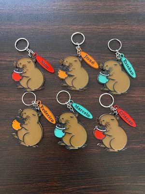 Capybara drinking mate keychain