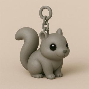 Cute Squirrel Keychain | 3D Printable Animal Charm STL | Cartoon Squirrel Bag Accessory