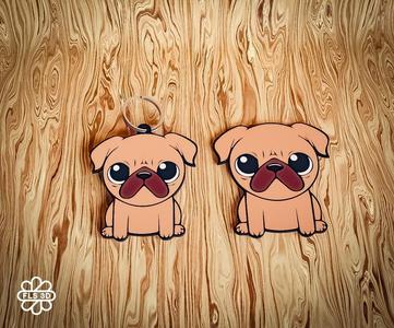 Cute Pug Keychain & Magnet Set – 3D Printable