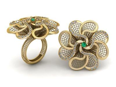 3D flower ring 3D printable model