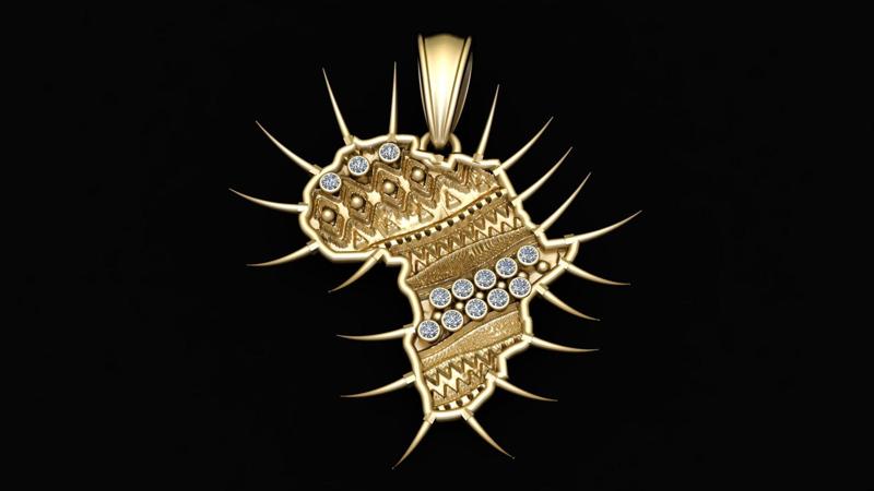 Africa-Inspired 3D Spiked Pendant