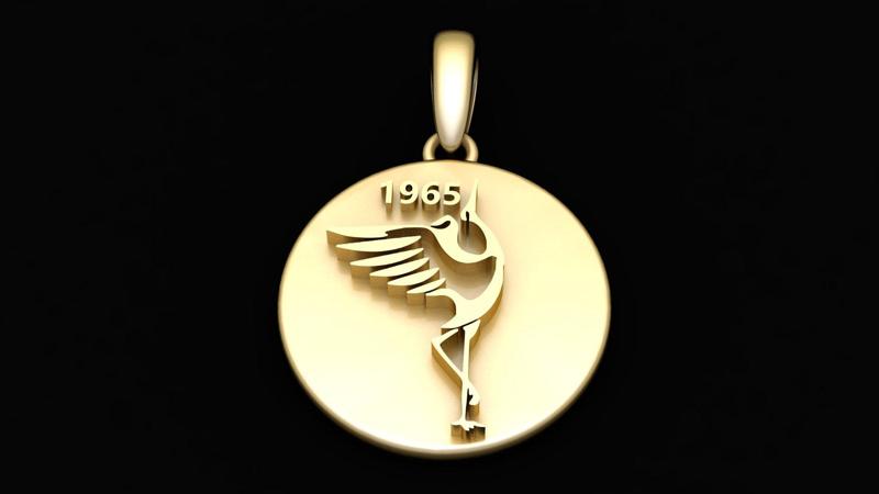 Sterling Silver Crane Pendant (1965 Edition)