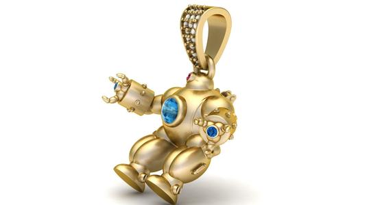 ROBBOT  GOLD  PENDANT  3d printable model