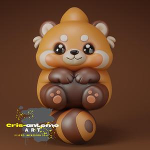 Kawaii Red Panda - Adorable 3D Printable Key Chain