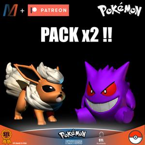PX2V1056 - POKEMON FLAREON and POKEMON GENGAR