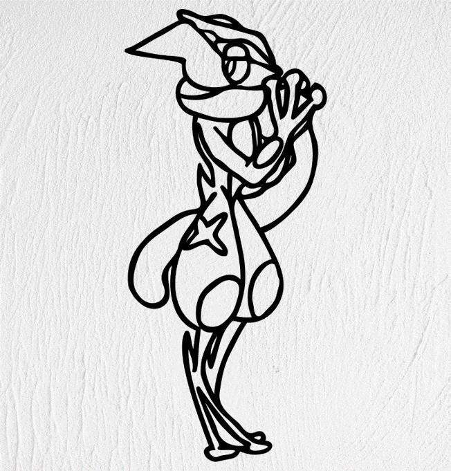 Greninja 2D Wall Sticker - The Perfect Synchronization of Pokémon in your Space!