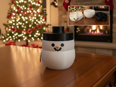 Christmas Snowman Candy Bowl & Dishes - 3 Layers