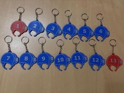 Waterpolo hat keyring with numbers